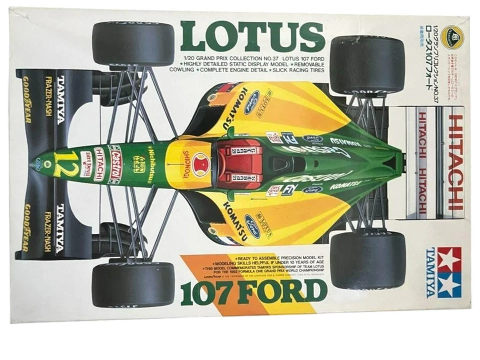 Tamiya 1/20 Lotus 107 Ford F1 Car Model Kit n.37 Grand Prix Collection Japan - Immagine 1 di 4
