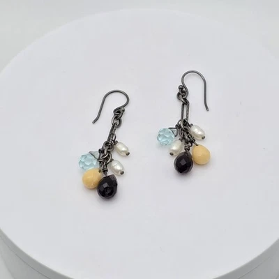 SILPADA Chandelier Earrings Pearls Faceted Amethyst & Quartz 925 Sterling Silver - Image 1 of 4