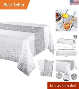 Stylish Polka Dot & Glitter Tablecloth Set – Ideal for Weddings & Celebrations - Picture 1 of 9