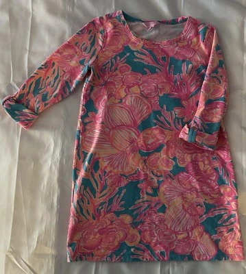 Vestido Lilly Pulitzer Little Devon Floral Azul Marino Niñas Talla XL (12-14) Foto 1 de 4