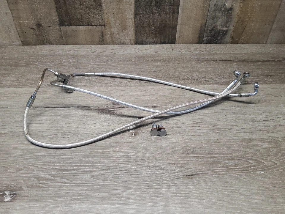 1987 87 Harley Davidson Tour Glide FLTC Front Braided Brake Lines Hoses DL-687 - Image 1 of 4