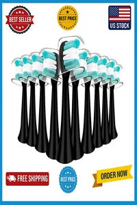 Toothbrush Heads Compatible with AquaSonic Black Vibe Series Nylon Bristles 4Pk - Picture 1 of 6