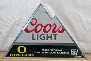 Coors Light Beer embossed tin metal sign Proud Partners Oregon Ducks 25x15" - Picture 1 of 5