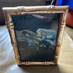 Bin Bamboo Style Solid Copper Frame 8 X 6” Heavy - Picture 1 of 7