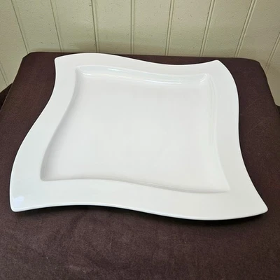 Villeroy & Boch Germany New Wave Caffe White 13 ½” Square Serving Platter - Image 1 of 4