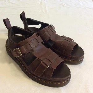 DR MARTENS HAYDEN NEW MEN 13 BROWN LEATHER FISHERMAN SANDALS/PLATFORMS/CHUNKY - Picture 1 of 8