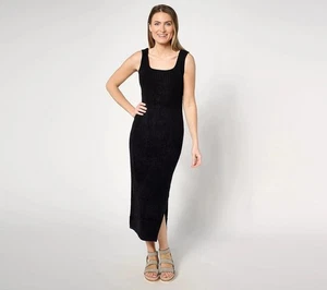 Barefoot Dreams Petite CozyChic Ultra Lite Ribbed Dress Black 2X New - Picture 1 of 1