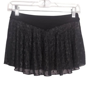 Bloch Black Mesh Heart Print Sheer Dance Skirt Size 12/14 - Picture 1 of 5
