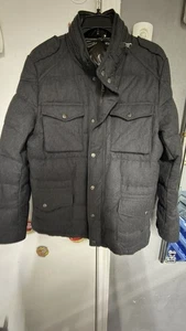 Moncler Grey Wool Down Putfer Jacket Size 4 - Picture 1 of 11