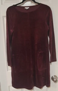 J. Jill Pure Jill Huckleberry lila Samt Velours Etuikleid Gr. Small Taschen - Bild 1 von 5