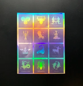 GRAN hoja de ASTROLOGÍA ZODIACO HORÓSCOPO CELESTIAL pegatina calcomanía lámina holo - Imagen 1 de 7