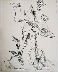 Francesconi Luciano Lithographie. Runde Ausstellung Via Besana "Atelier Upiglio 3" - Bild 1 von 4