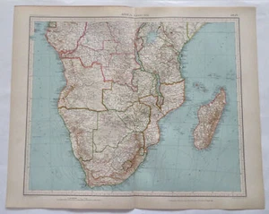 South Africa Madagascar Zimbabwe 1927-9 Italian huge detailed color map - Picture 1 of 4