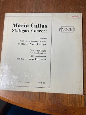 MARIA CALLAS - Stuttgart Concert 1959 & Chelsea at Eight TV 1958 - VOCE LP - Image 1 of 4