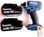 New Makita 18V Xdt11 Cordless 1/4" Impact Driver, (2) Bl1840b 4.0 Ah Batteries
