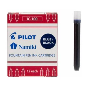 Pilot Namiki IC100 Fountain Pen Ink Cartridge, Blue/Black 12 per Pack (69102) - Picture 1 of 4