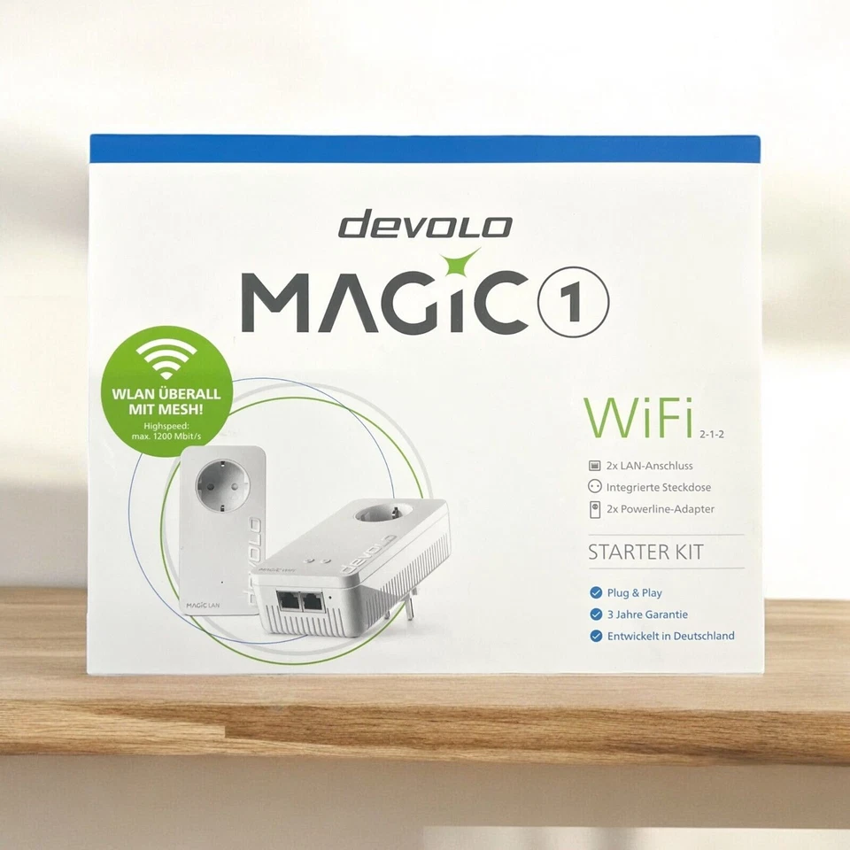 devolo Magic 1 WiFi Powerline Mesh WLAN Verstärker 2x Adapter - Bild 1 von 1