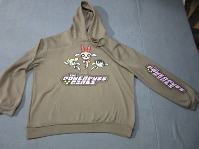 Powerpuff Girls Hoodie Womens XL Brown Cartoon Network Y2K Graphic Sleeve - Image 1 of 4