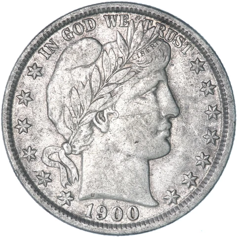 1900 (P) Barber Half Dollar 90% Silver Extra Fine XF+ See Pics R971 Cover
