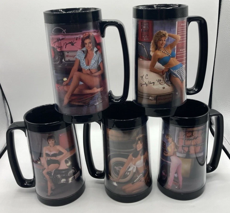 Conjunto 5 ferramentas de encaixe 1987 pin up meninas cerveja térmica canecas de café xícaras Toolmate - Imagem 1 de 1