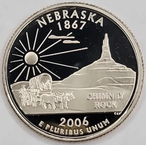 2006 S PROOF DCAM NEBRASKA STATE QUARTER - CN-CLAD - Picture 1 of 4