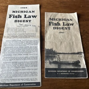 VINTAGE 1947/1956 MICHIGAN FISH LAW DIGEST - Picture 1 of 4