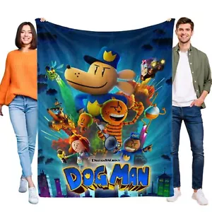 Dog Man Flannel Blanket for Sofa Bed Couch Throw Girls Birthday Gift - Picture 1 of 15
