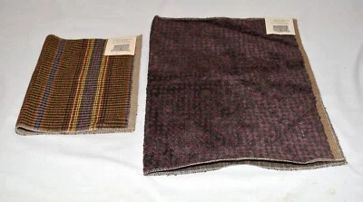 Clarence House 2 Checked Striped Upholstery Fabric Samples 17 x 25.5 & 11.5 x 17 - Image 1 of 4