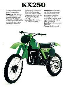 KAWASAKI Brochure KX250 KX250-A6 1980 Sales Catalog Catalogue REPRO - Picture 1 of 2