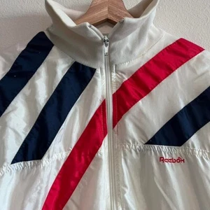 Vintage Reebok Full Zip Windbreaker Track Jacket Mens Size Medium 80s Retro - Picture 1 of 5