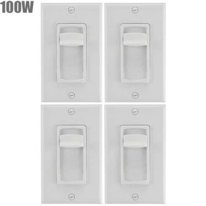 4 Pcs Slider Speaker Volume Controller Wall Mount Stereo Audio RMS 100W White - Picture 1 of 5
