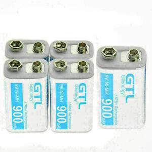 5 pcs Durable 9V 9 Volt 900mAh Power Ni-Mh Rechargeable Battery Cell PPS block
