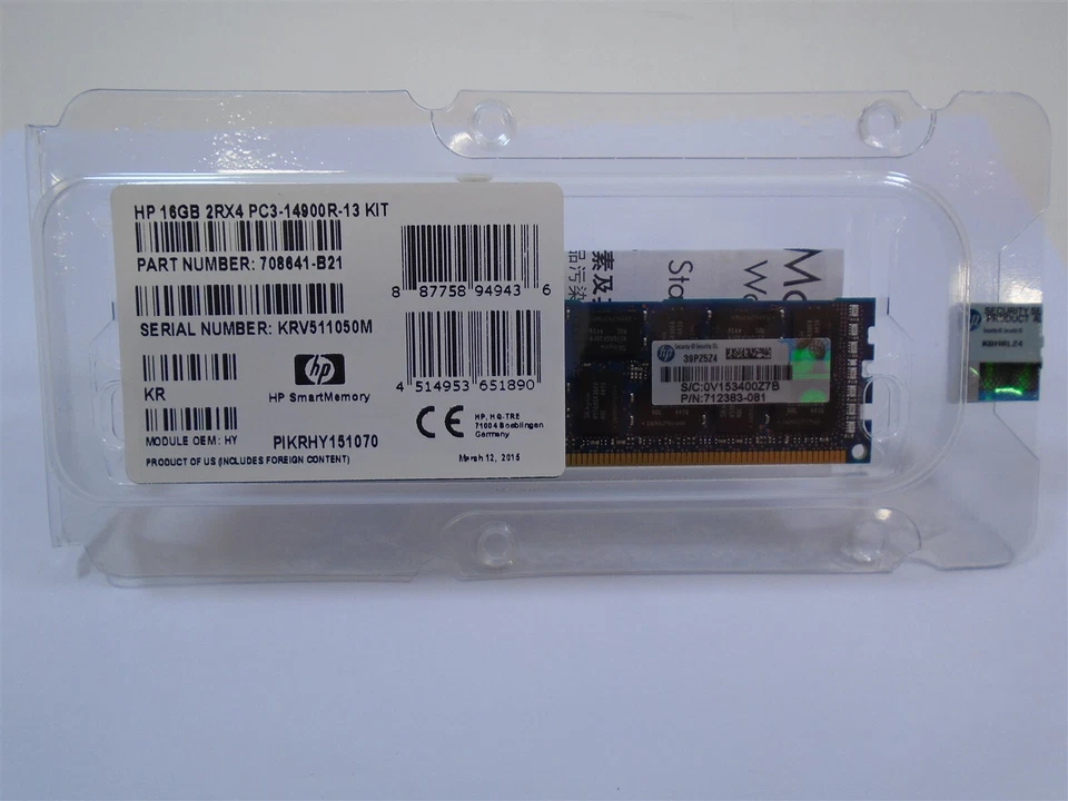 HP 16GB PC3-14900R 708641-B21 715274-001 712383-081 ECC Memory "Free Shipping" - Image 1 of 1