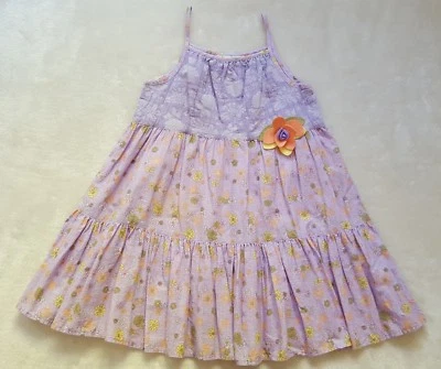 BABY LULU "Brittany" Bella Tier Sun Dress 5 Lavender Purple Yellow Orange Beach - Image 1 of 4