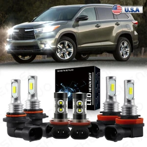 Para For Toyota Highlander 2014-2019 Faros LED Hi/Low + Kit de luces antiniebla - Picture 1 of 12