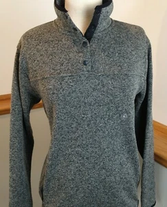*NEU* EDDIE BAUER Quarter Snap Pullover Langarm Fleece Sweatshirt Damen L - Bild 1 von 10