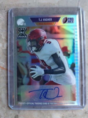TJ VASHER 2021 LEAF PRO SET METAL ROOKIE AUTO SILVER RAINBOW SP /20 - Image 1 of 2