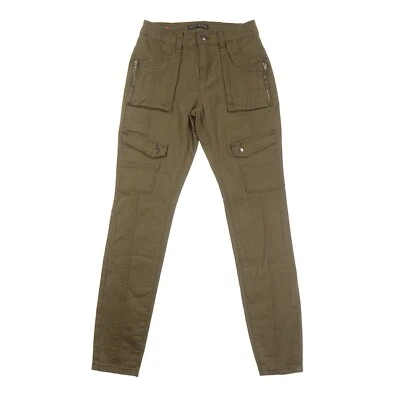 Calça cargo Hot Kiss cintura alta skinny verde oliva juniores 5 - Imagem 1 de 4