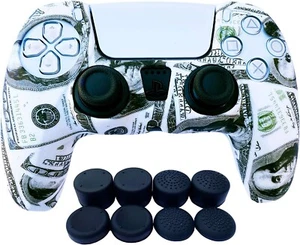PS5 Controller Skin Silicone Protector Cover Skin - Cash Money + 8 Caps - Picture 1 of 3