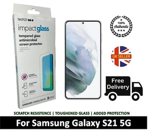 Tech21 Impact Glass For Samsung Galaxy S21 Tempered Glass Screen Protector Cover - Picture 1 of 6