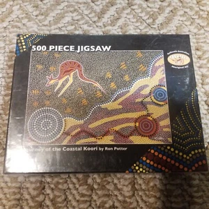 500 Piece Jigsaw Puzzle Journey of The Coastal Koori by Ron Potter Authentic Aus - Picture 1 of 16