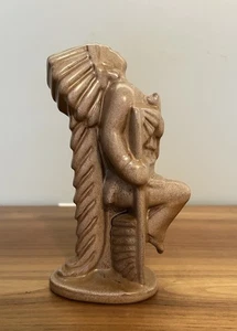 Frankoma Keramik tanzender Indianer Häuptling Statue Figur - Bild 1 von 5