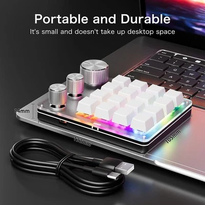Multi Functional Mechanical Gaming Keyboard with Programmable Macros and Knobs - Image 1 of 4