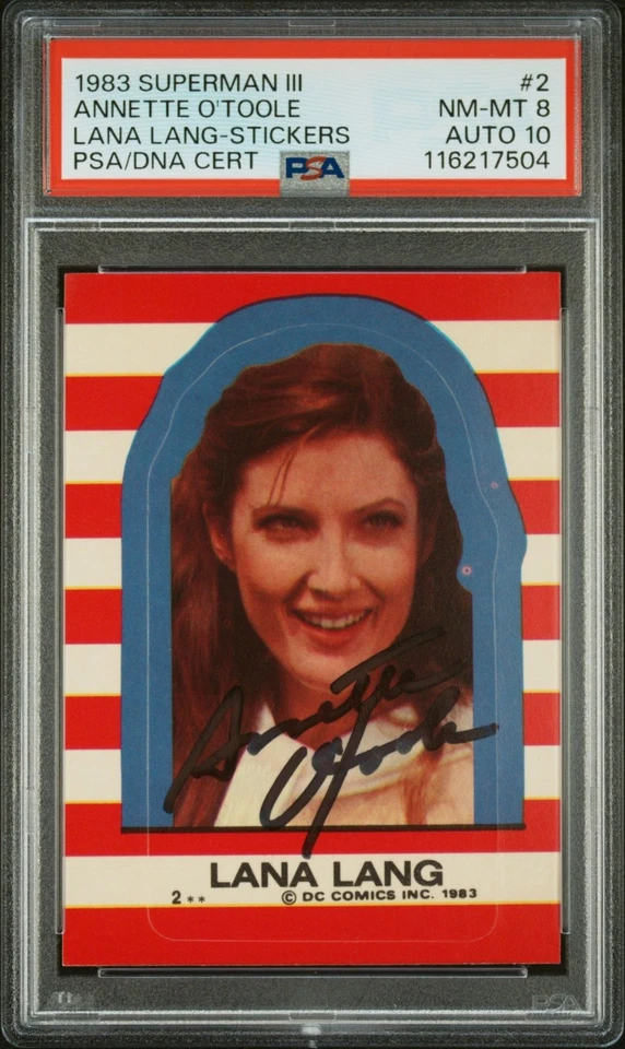 1983 SUPERMAN 3 STICKERS #2 LANA LANG/ANNETTE O'TOOLE ~~~AUTOGRAPHED!!!~~~ - Image 1 of 1