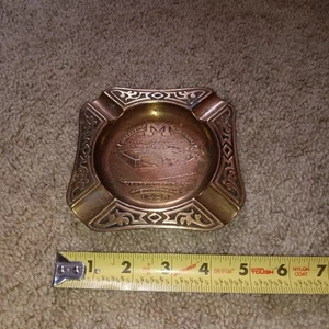 Vintage University Of Missouri Memorial Stadium Dedicated 1926 Brass Ashtray - Picture 1 of 4