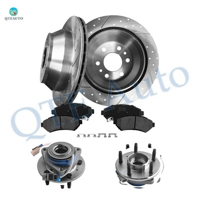 303 Drilled Brake Rotors-Hub-Brake Pad For 1998-2002 Cadillac Eldorado D818 7693 - Image 1 of 4
