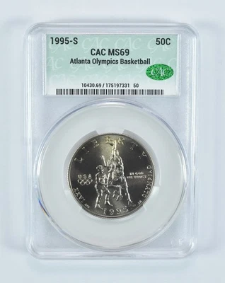 1995-S Olympic Basketball Commemorative Half Dollar MS69 CAC CACg *6191 - Image 1 of 4
