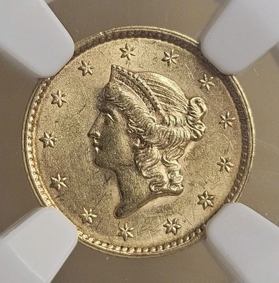 1852 $1 Liberty Head Type 1 NGC MS BU Uncirculated Details US Gold Dollar Coin - Image 1 of 4
