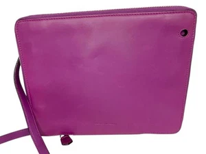Elena Ghisellini étui pour tablette en cuir violet 11" sac rembourré bandoulière - Photo 1 sur 14
