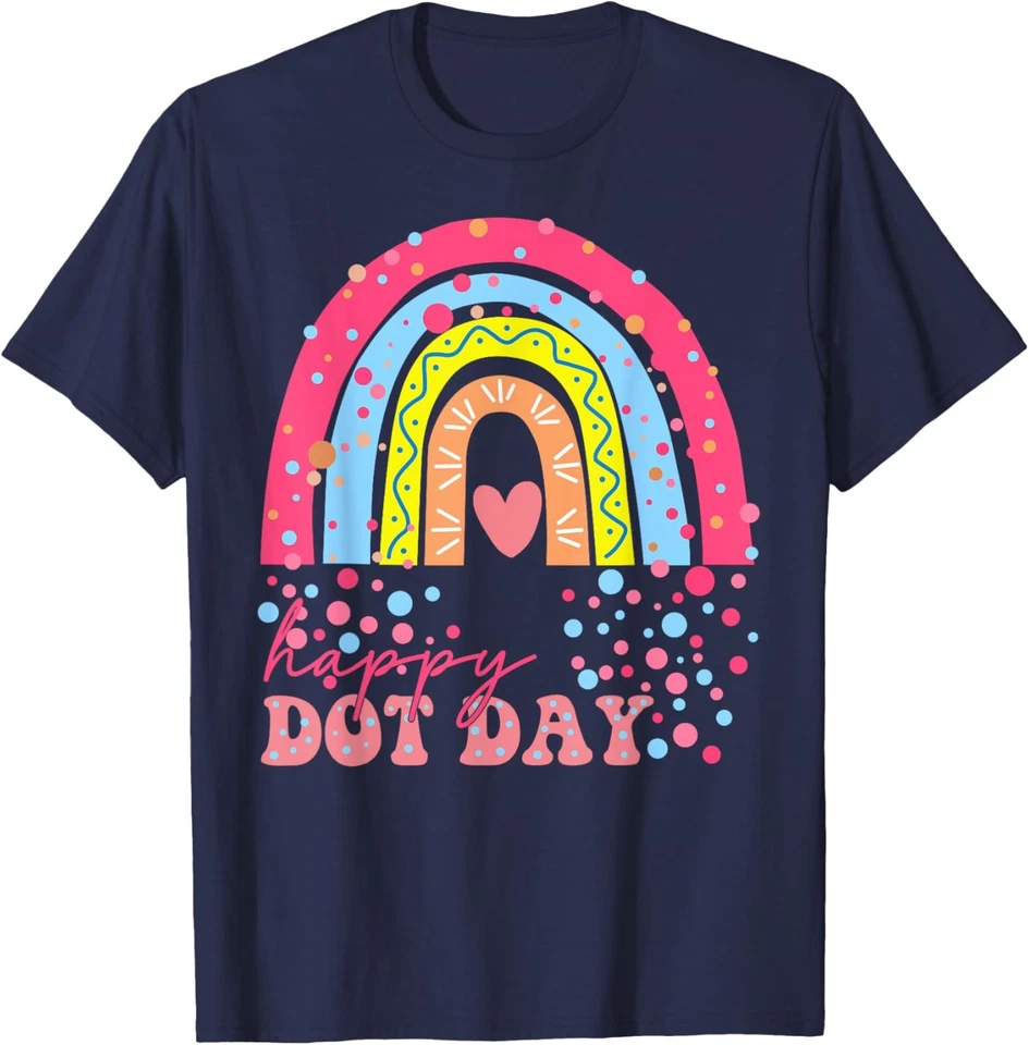 Camiseta Unisex Happy Dot Day Colorida Lunares Arco Iris Maestro Foto 1 de 1